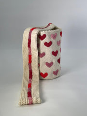 Embroidered Wool Hearts 22 x 18