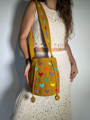 Wayuu Embroidered Hearts Medium 22 x 23