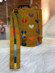 Wayuu Embroidered Hearts Medium 22 x 23