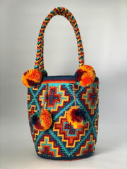 Wayuu Bag Braided Tassel Rhinestones 29 x 29
