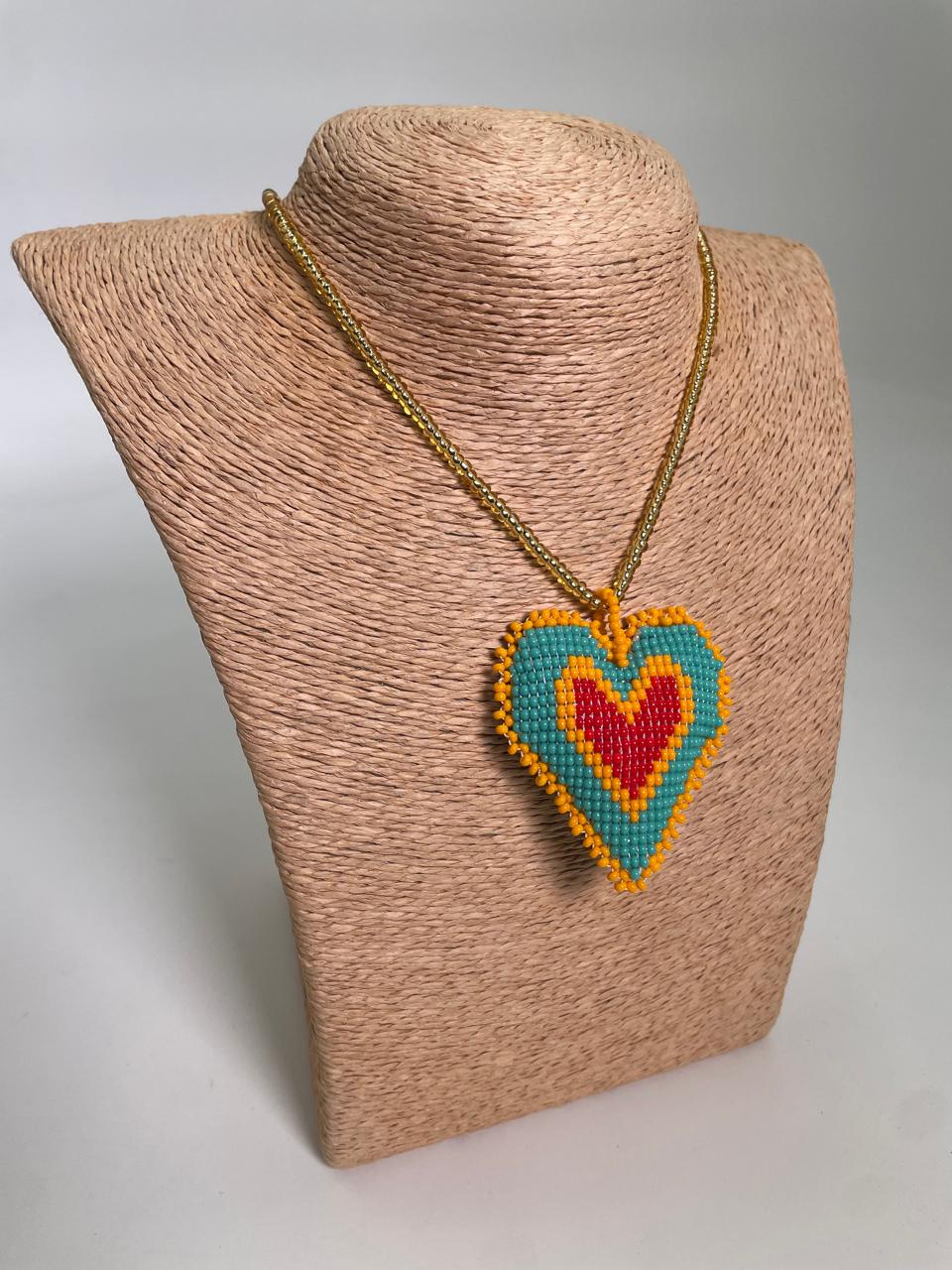 Collar Corazón Macondo Mostacilla