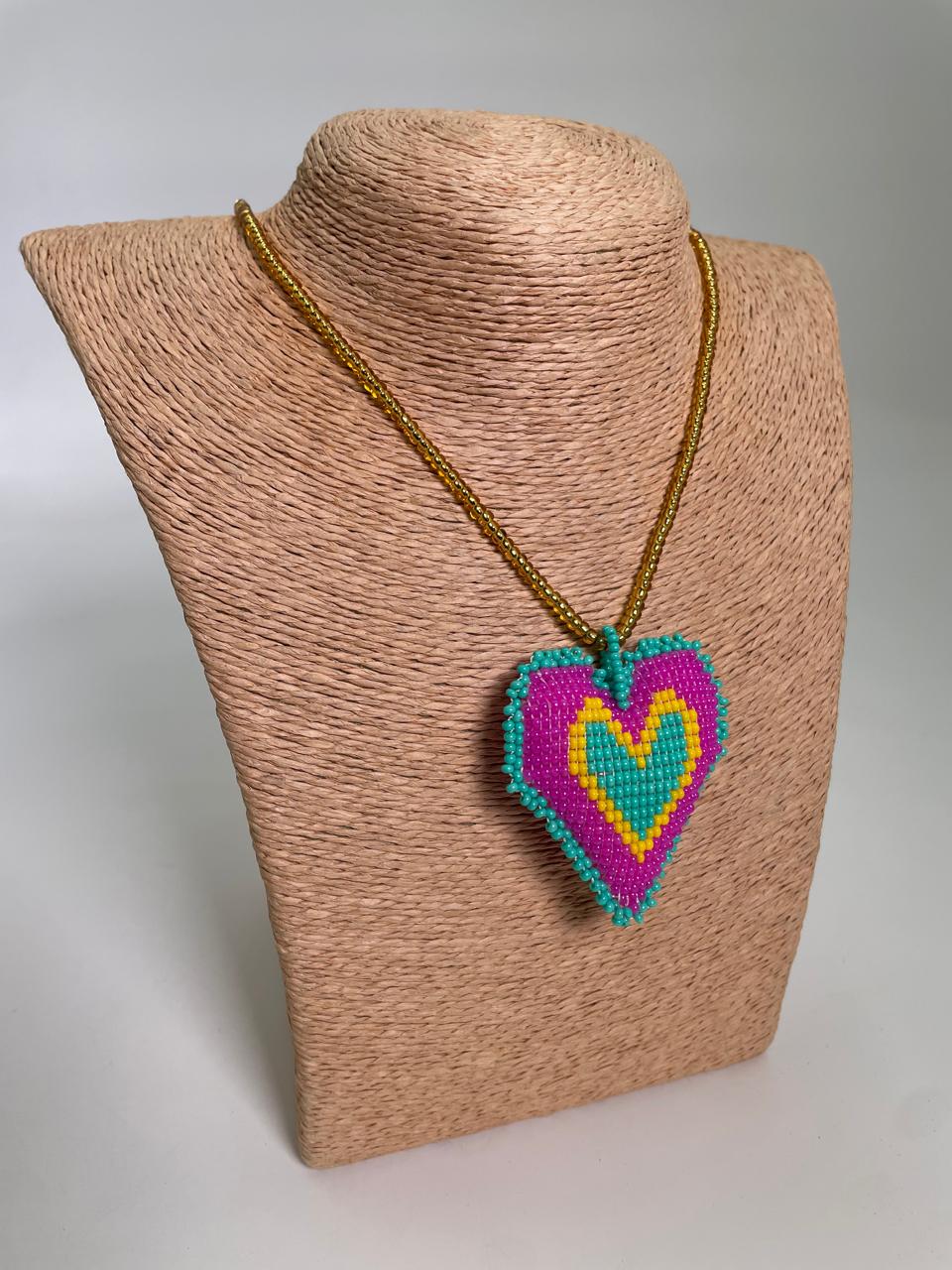Collar Corazón Macondo Mostacilla