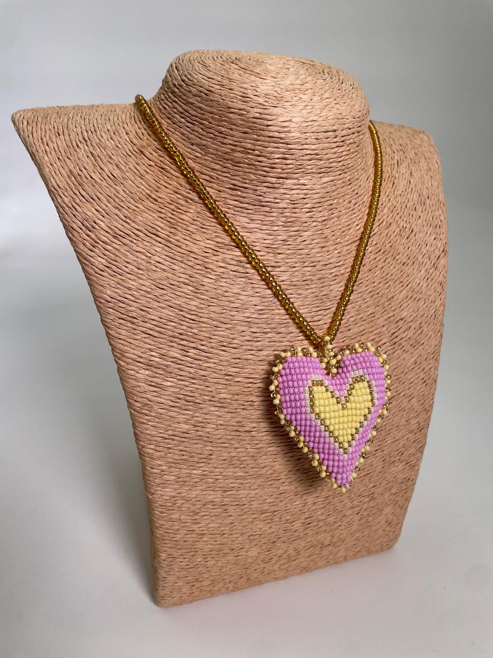 Collar Corazón Macondo Mostacilla