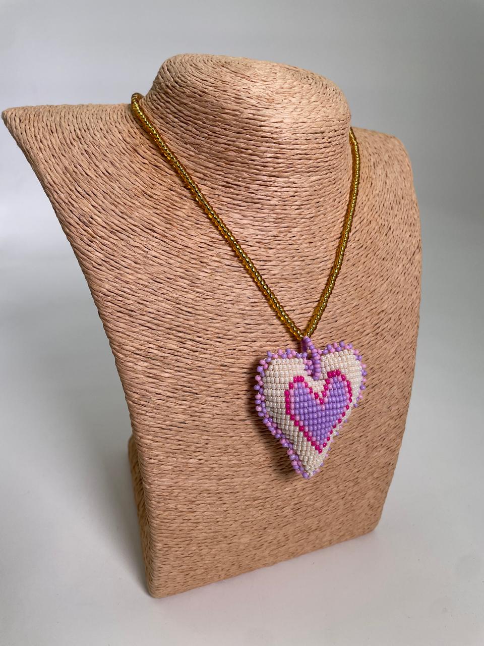 Collar Corazón Macondo Mostacilla
