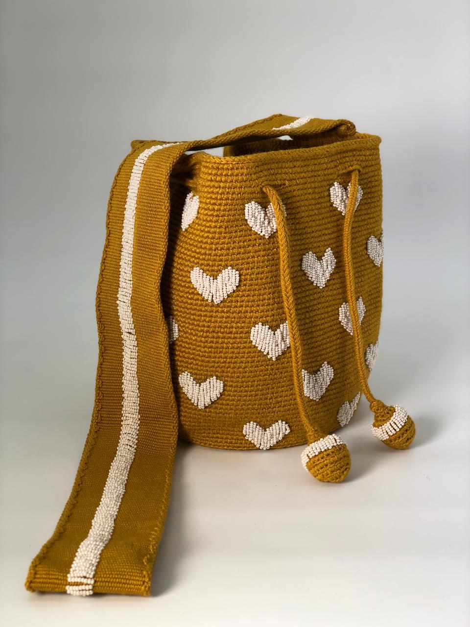 Wayuu Embroidered Hearts Medium 22 x 23