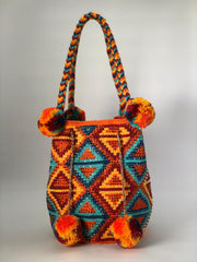 Wayuu Bag Braided Tassel Rhinestones 29 x 29