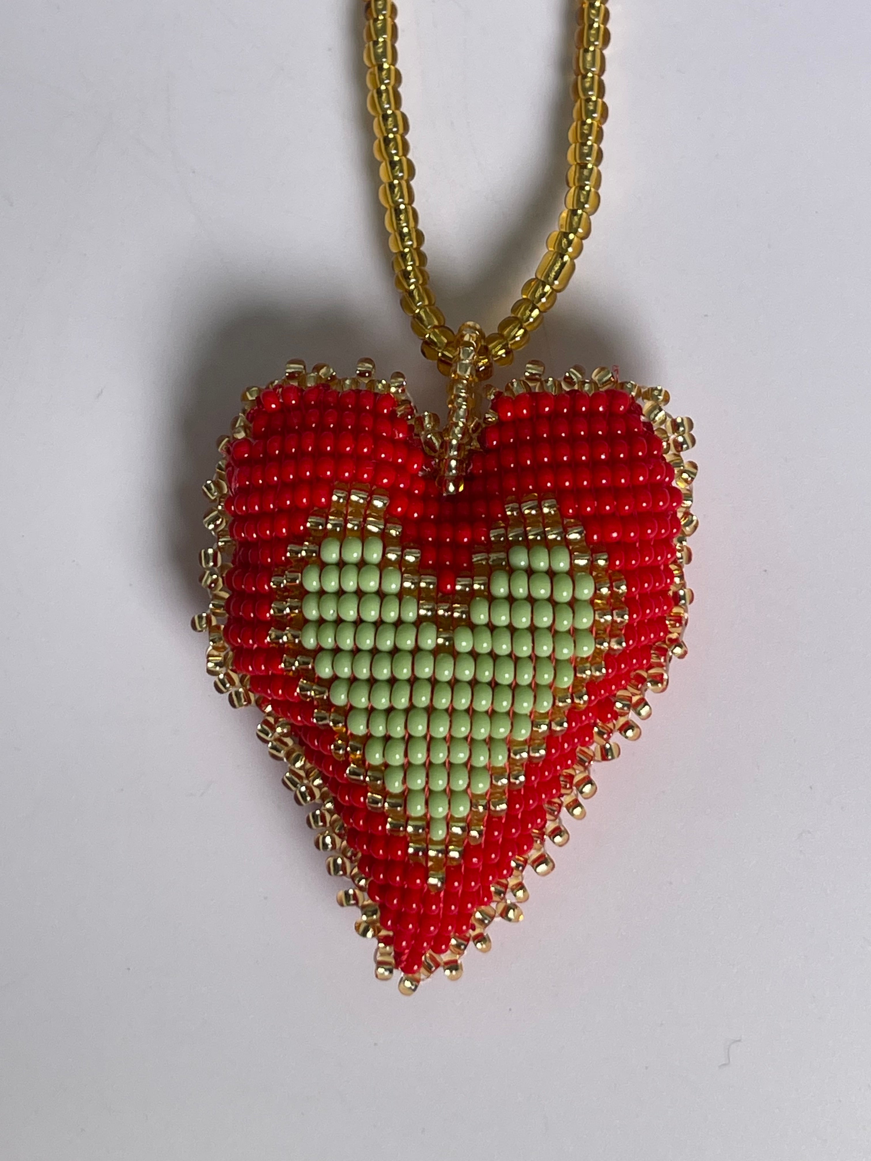 Collar Corazón Mostacilla