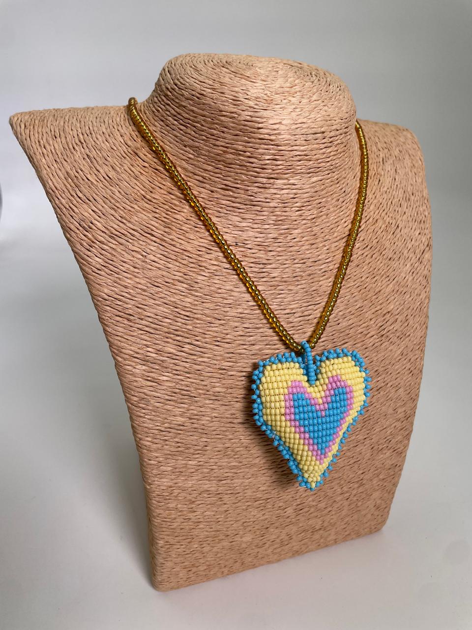 Collar Corazón Macondo Mostacilla