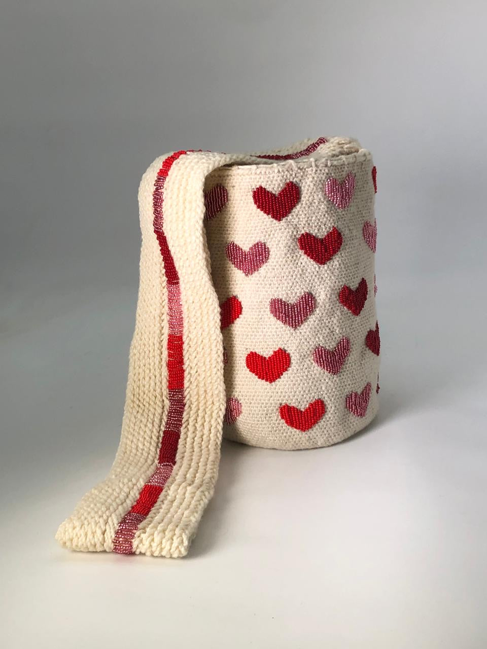 Embroidered Wool Hearts 22 x 18