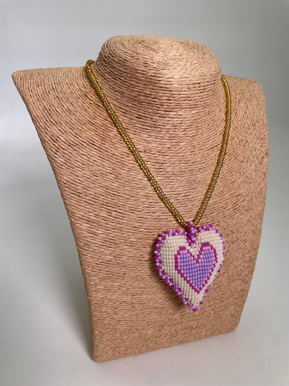 Collar Corazón Macondo Mostacilla