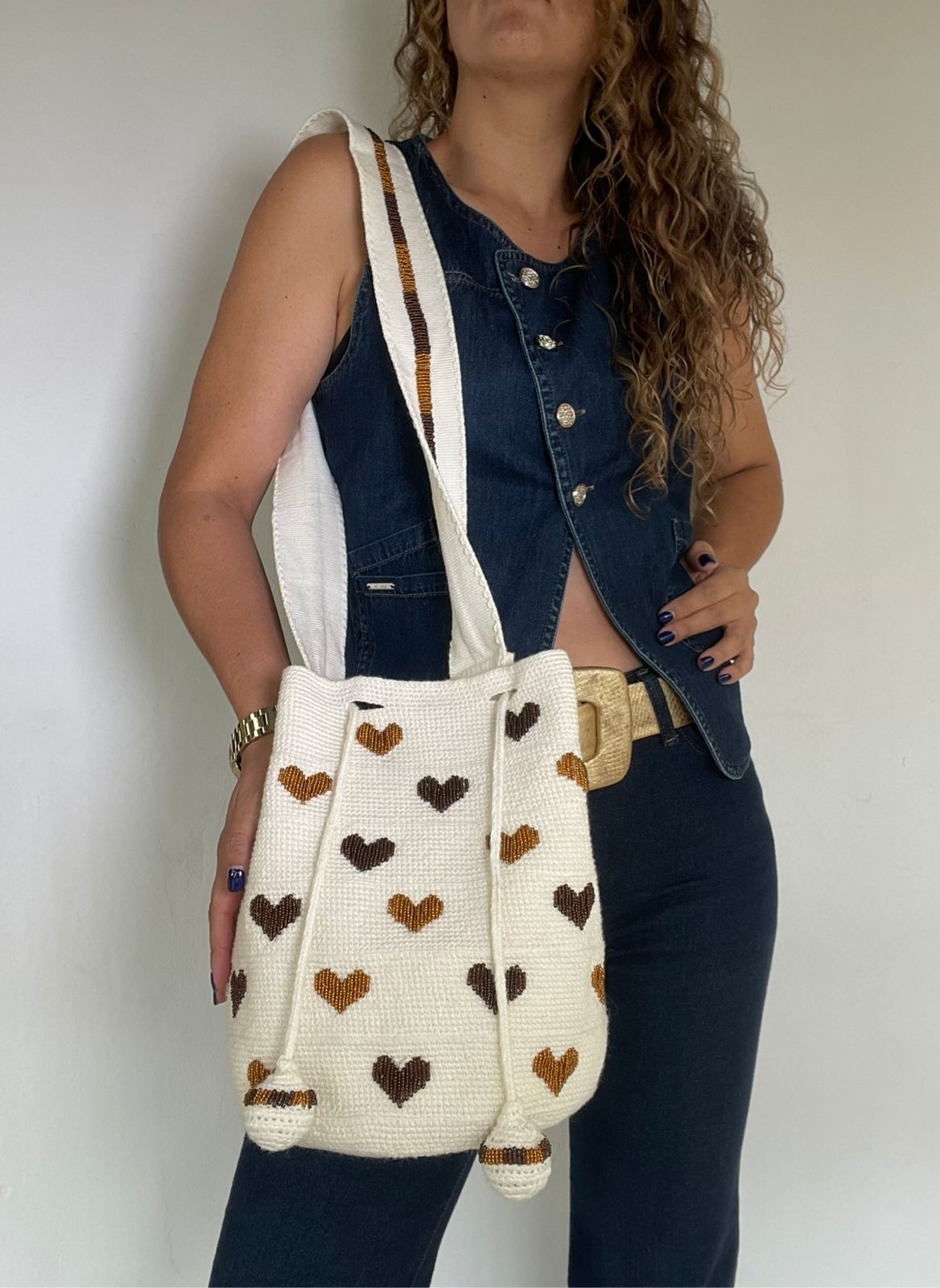 Wayuu Embroidered Hearts Large 29 x 29