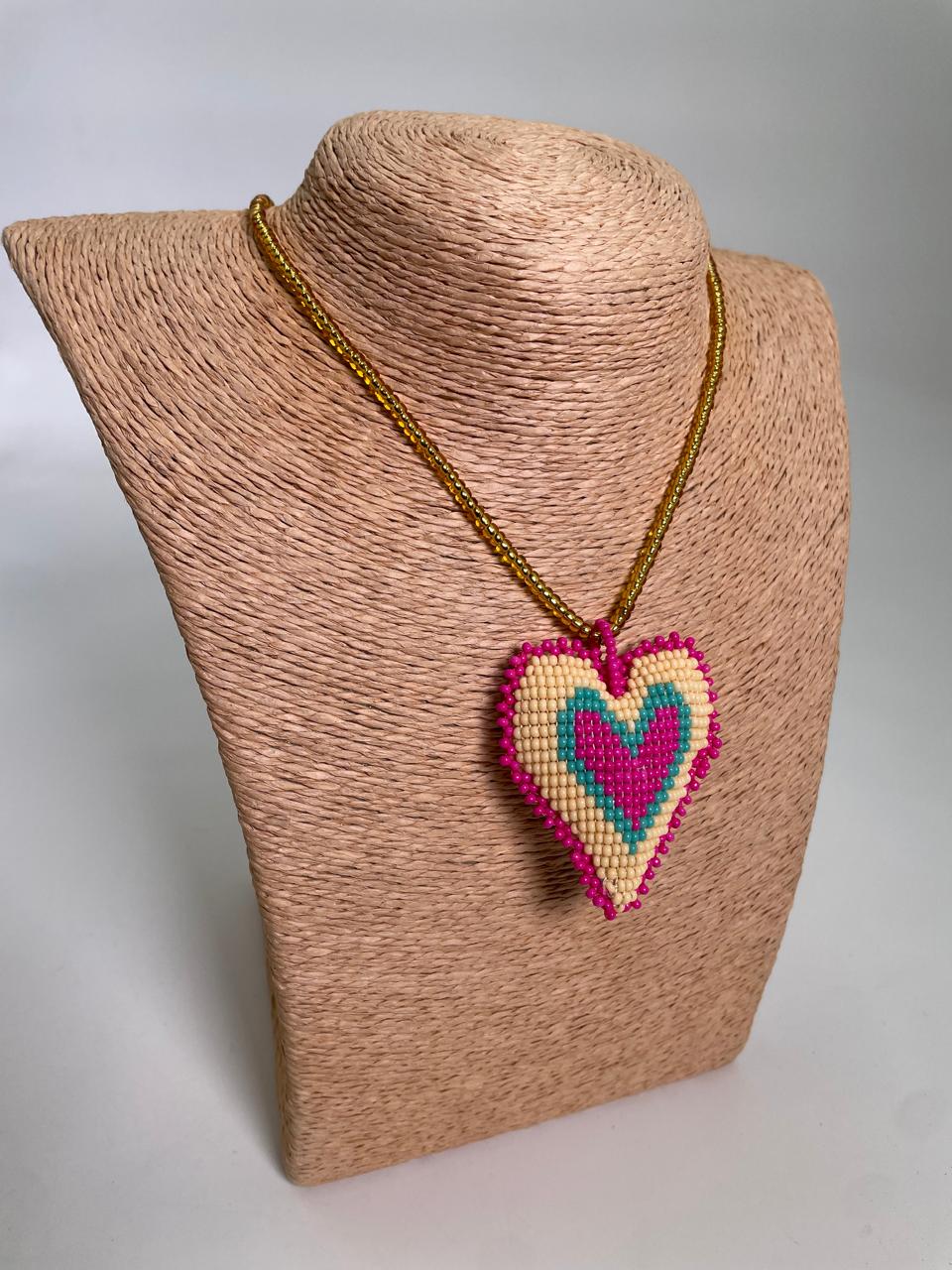 Collar Corazón Macondo Mostacilla