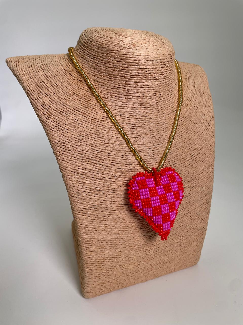 Collar Corazón Macondo Mostacilla