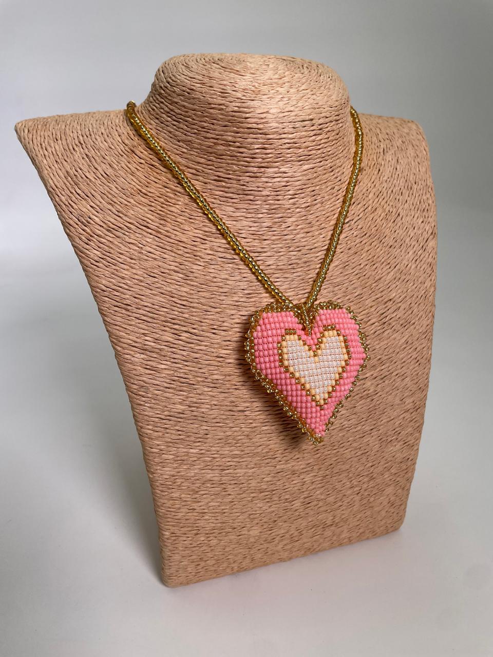Collar Corazón Macondo Mostacilla